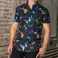 RSVLTS Deep Cuts KUNUFLEX Short Sleeve Shirt in Black — detail 10