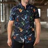 RSVLTS Deep Cuts KUNUFLEX Short Sleeve Shirt in Black — detail 2