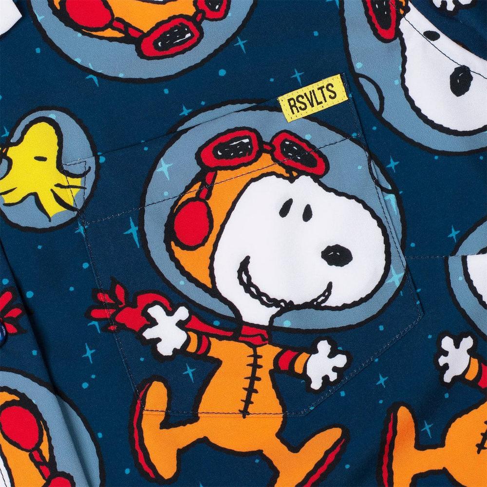 RSVLTS Snoopy in Space Women's KUNUFLEX Short Sleeve Shirt in Blue — detail 5