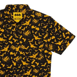 RSVLTS The Caped Crusader KUNUFLEX Short Sleeve Shirt in Black — front view