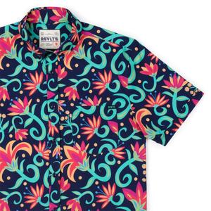 RSVLTS Rogue Foliage KUNUFLEX Short Sleeve Shirt in Multicolor — front view