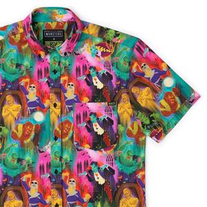 RSVLTS Technicolor Terror KUNUFLEX Short Sleeve Shirt in Multicolor — front view
