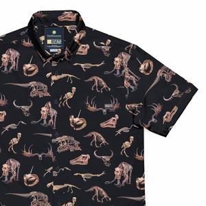 RSVLTS Excavating History KUNUFLEX Short Sleeve Shirt in Black — front view