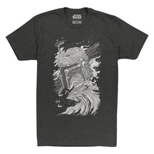 RSVLTS Boba Fett Smoke Crewneck Tee in Black — front view