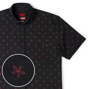 RSVLTS Demogarden KUNUFLEX Short Sleeve Shirt in Black — front view