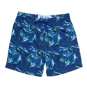 RSVLTS Feeding Frenzy Hybrid Shorts in Blue — front view