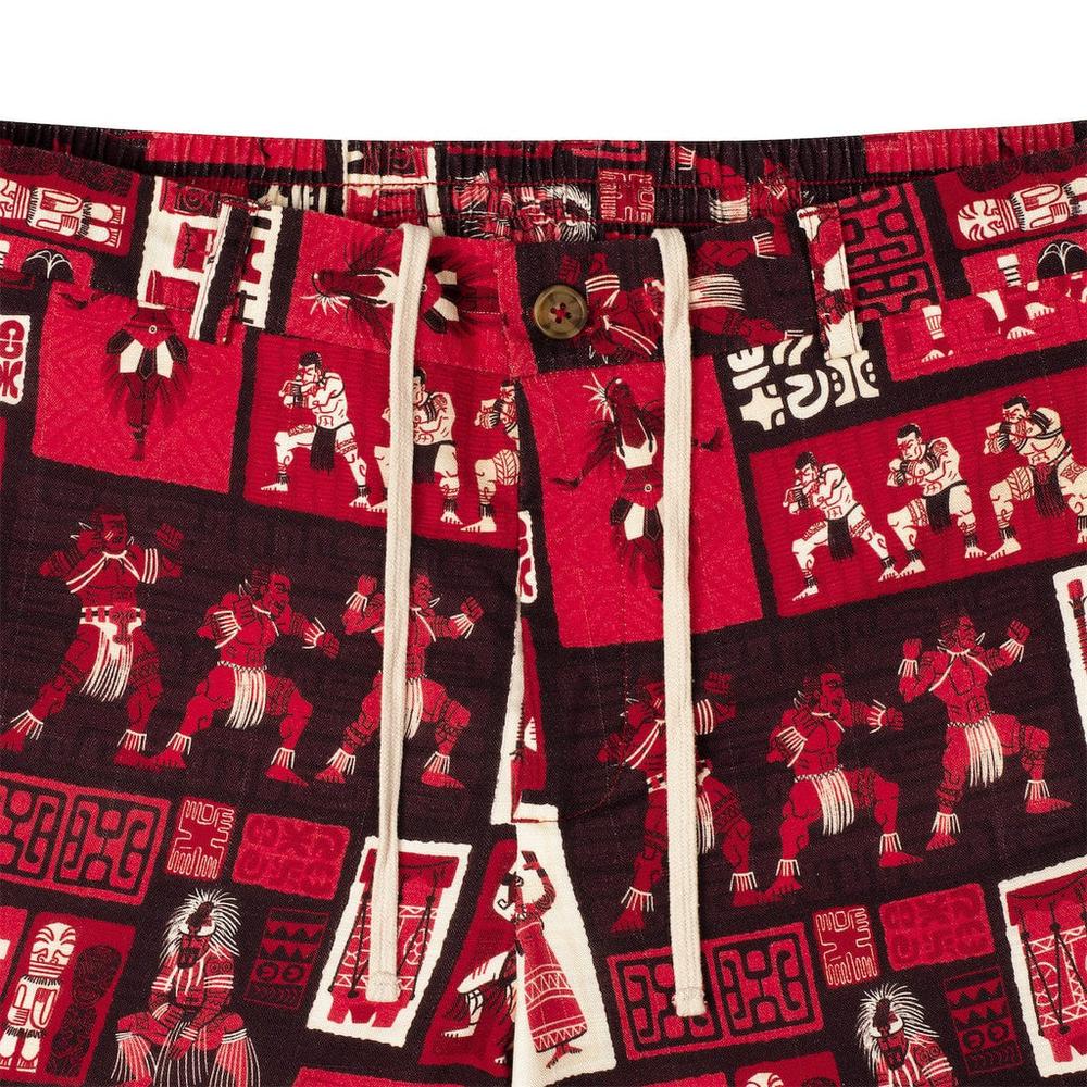 RSVLTS The Spirit of Polynesia Bamboo Resort Shorts in Red — detail 4