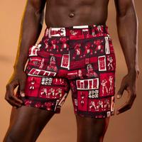 RSVLTS The Spirit of Polynesia Bamboo Resort Shorts in Red — front view