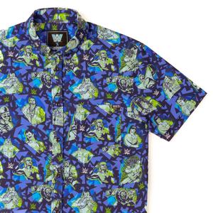 RSVLTS Radical Ring Legends KUNUFLEX Short Sleeve Shirt in Blue — front view