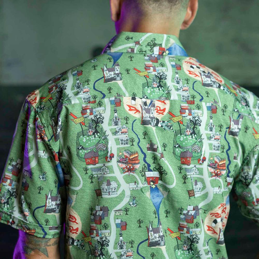RSVLTS Terror of Winter River KUNUFLEX Short Sleeve Shirt in Green — detail 10