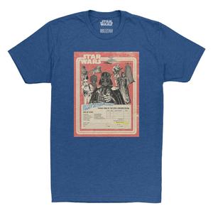 RSVLTS Empire Trading Card Crewneck Tee in Blue — front view
