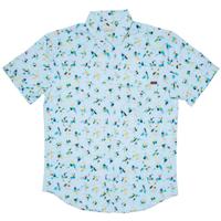 RSVLTS Birds of Play KUNUFLEX Short Sleeve Shirt in Blue — detail 2