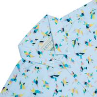 RSVLTS Birds of Play KUNUFLEX Short Sleeve Shirt in Blue — detail 7