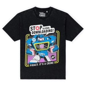 RSVLTS Stop Illegal Downloading! Vintage Crewneck Tee in Black — front view