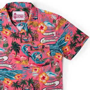 RSVLTS Chill Santa KUNUFLEX Short Sleeve Shirt in Red — front view