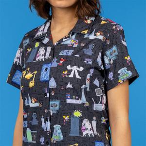 RSVLTS DEE DEE Women's KUNUFLEX Short Sleeve Shirt in Black — front view