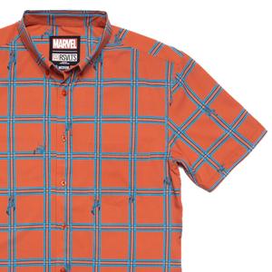 RSVLTS Aplaidnaphobia KUNUFLEX Short Sleeve Shirt in Red — front view