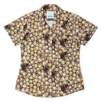 RSVLTS Now We Can Play Forever Women's KUNUFLEX Short Sleeve Shirt in Brown — detail 2