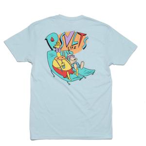 RSVLTS Leisure Life Crewneck Tee in Blue — front view
