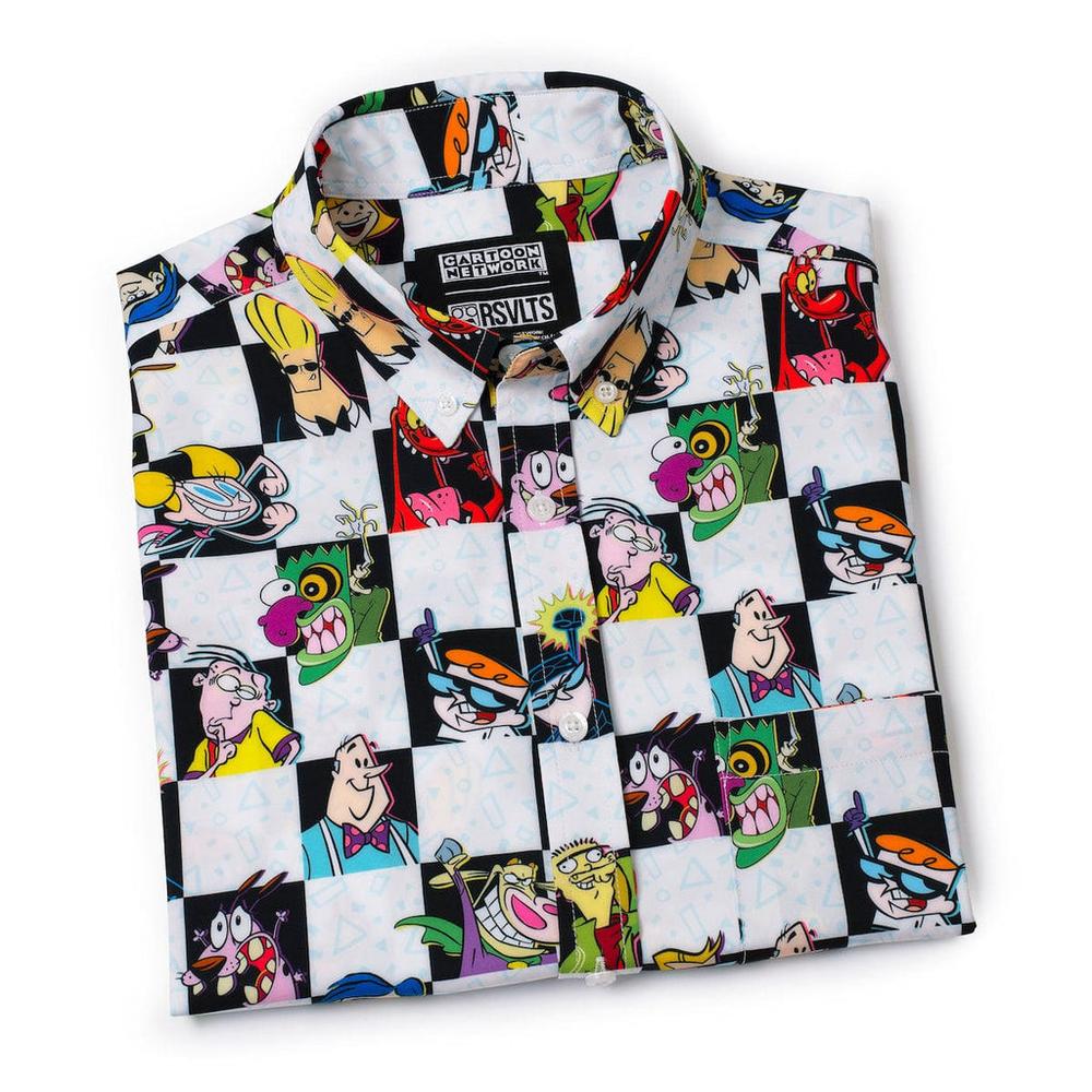 RSVLTS Cartoon Cartoons! KUNUFLEX Short Sleeve Shirt in Black — detail 9
