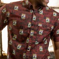 RSVLTS Amazing Fantasy KUNUFLEX Short Sleeve Shirt in Brown — detail 15