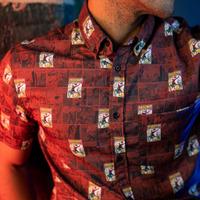 RSVLTS Amazing Fantasy KUNUFLEX Short Sleeve Shirt in Brown — detail 14