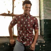 RSVLTS Amazing Fantasy KUNUFLEX Short Sleeve Shirt in Brown — detail 17