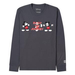 RSVLTS Enjoy the Journey Long Sleeve Performance Tee in Gray — front view