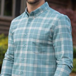 RSVLTS James Flan Der Beek BorlandFlex Long Sleeve Flannel (2024 Fit) in Blue — front view