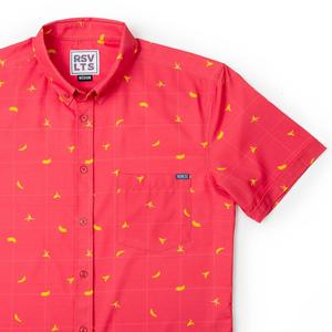 RSVLTS Nanners KUNUFLEX Short Sleeve Shirt in Red — front view