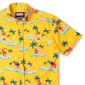 RSVLTS Stuntpool KUNUFLEX Short Sleeve Shirt in Yellow — front view