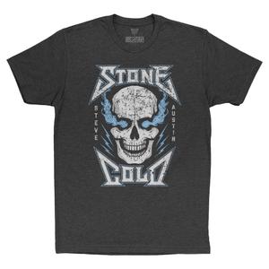RSVLTS Blue Skull Crewneck Tee in Black — front view