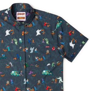 RSVLTS Behind You! KUNUFLEX Short Sleeve Shirt in Gray — front view