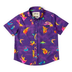 RSVLTS Shall We Dance? Preschool KUNUFLEX Short Sleeve Shirt in Purple — front view