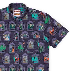 RSVLTS Mansion of Mysteries KUNUFLEX Short Sleeve Shirt in Gray — front view