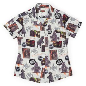 RSVLTS Atomic Ramen Women's KUNUFLEX Short Sleeve Shirt in Gray — front view