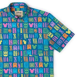 RSVLTS Mickey's Surfside Summer KUNUFLEX Short Sleeve Shirt in Blue — front view