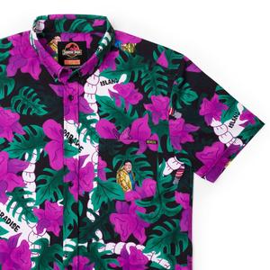 RSVLTS Nobody Cares KUNUFLEX Short Sleeve Shirt in Black — front view