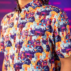 RSVLTS More Than Meets the Eye KUNUFLEX Short Sleeve Shirt in Multicolor — front view