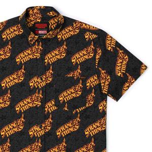 RSVLTS Hot as Hellfire KUNUFLEX Short Sleeve Shirt in Black — front view
