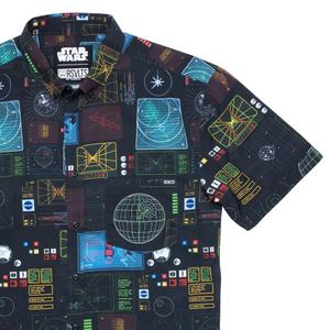 RSVLTS Battle of Yavin KUNUFLEX Short Sleeve Shirt in Black — front view