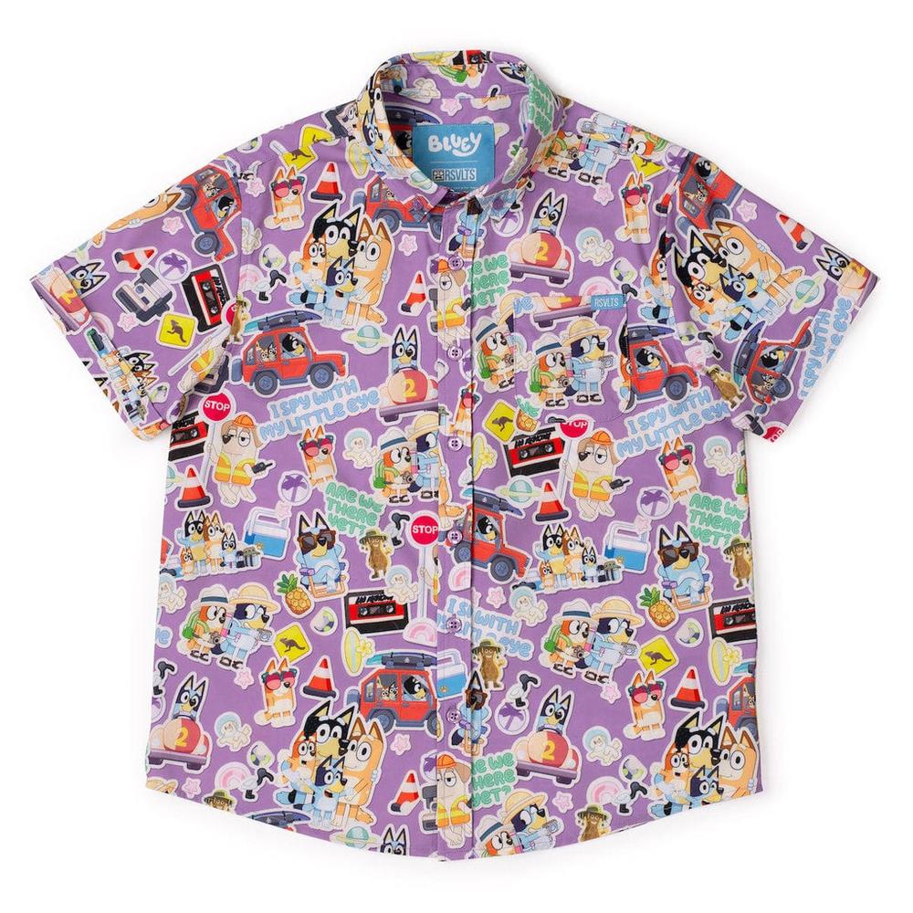 RSVLTS Let's Motor Youth KUNUFLEX Short Sleeve Shirt in Purple — detail 6