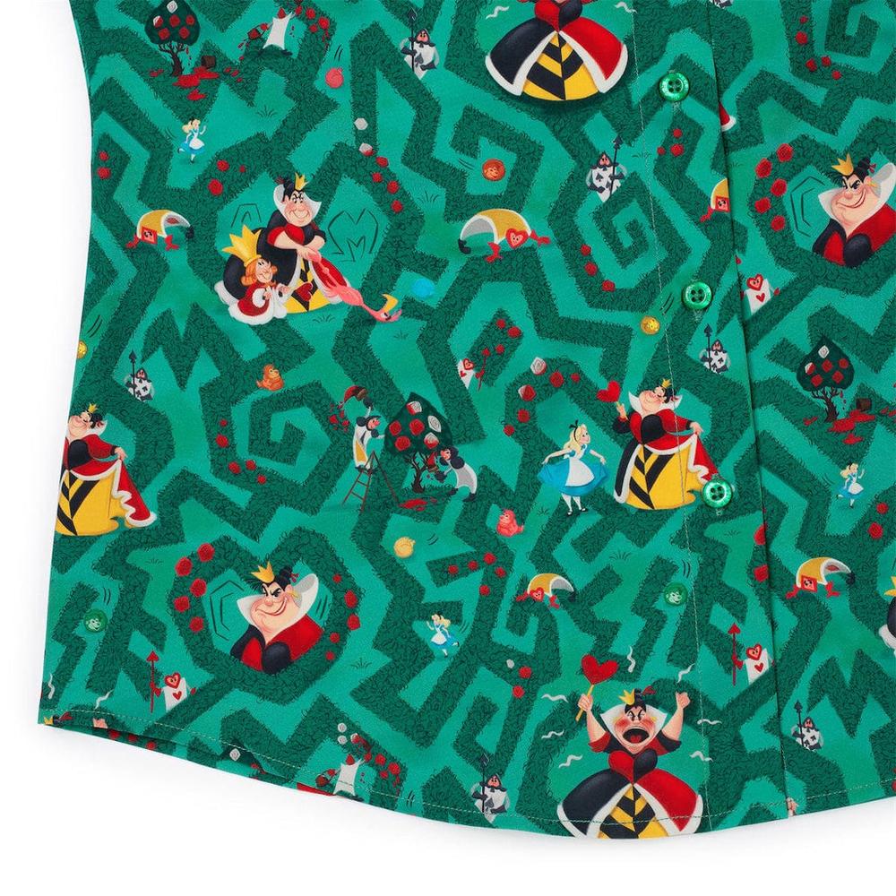 RSVLTS Off with Their Heads! Women's KUNUFLEX Short Sleeve Shirt in Green — detail 8