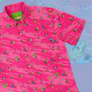 RSVLTS Krusty Bobs KUNUFLEX Short Sleeve Shirt in Red — front view