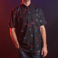 RSVLTS Duel of Fates KUNUFLEX Short Sleeve Shirt in Black — detail 4