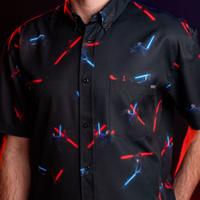 RSVLTS Duel of Fates KUNUFLEX Short Sleeve Shirt in Black — detail 7