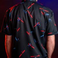 RSVLTS Duel of Fates KUNUFLEX Short Sleeve Shirt in Black — detail 6