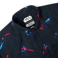RSVLTS Duel of Fates KUNUFLEX Short Sleeve Shirt in Black — detail 8