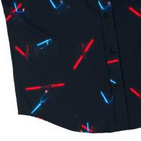 RSVLTS Duel of Fates KUNUFLEX Short Sleeve Shirt in Black — detail 5