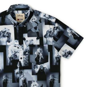 RSVLTS Posh Piggy KUNUFLEX Short Sleeve Shirt in Black — front view